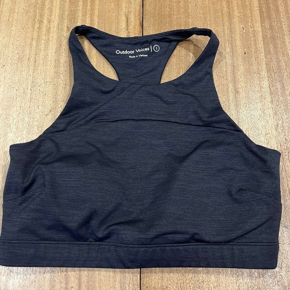 Outdoor Voices‎ Sports Bra Womens Small Gray Move Free Crop Top Active Outdoor